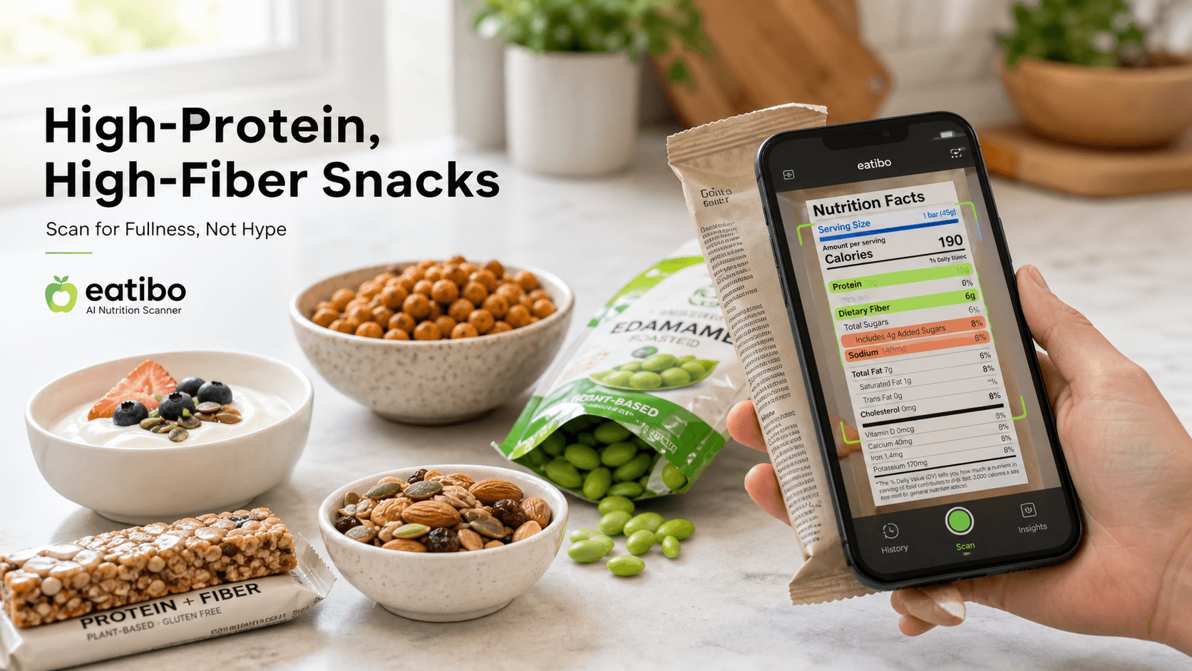 High-Protein, High-Fiber Snacks: Scan for Fullness, Not Hype