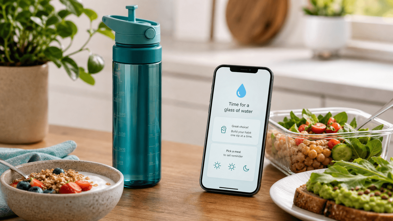 Water Reminder App: Build a Meal-Linked Hydration Habit