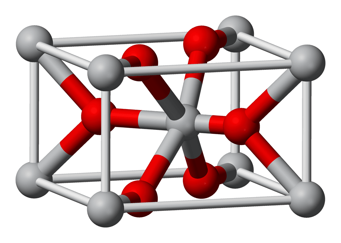Rutile titanium dioxide unit cell model
