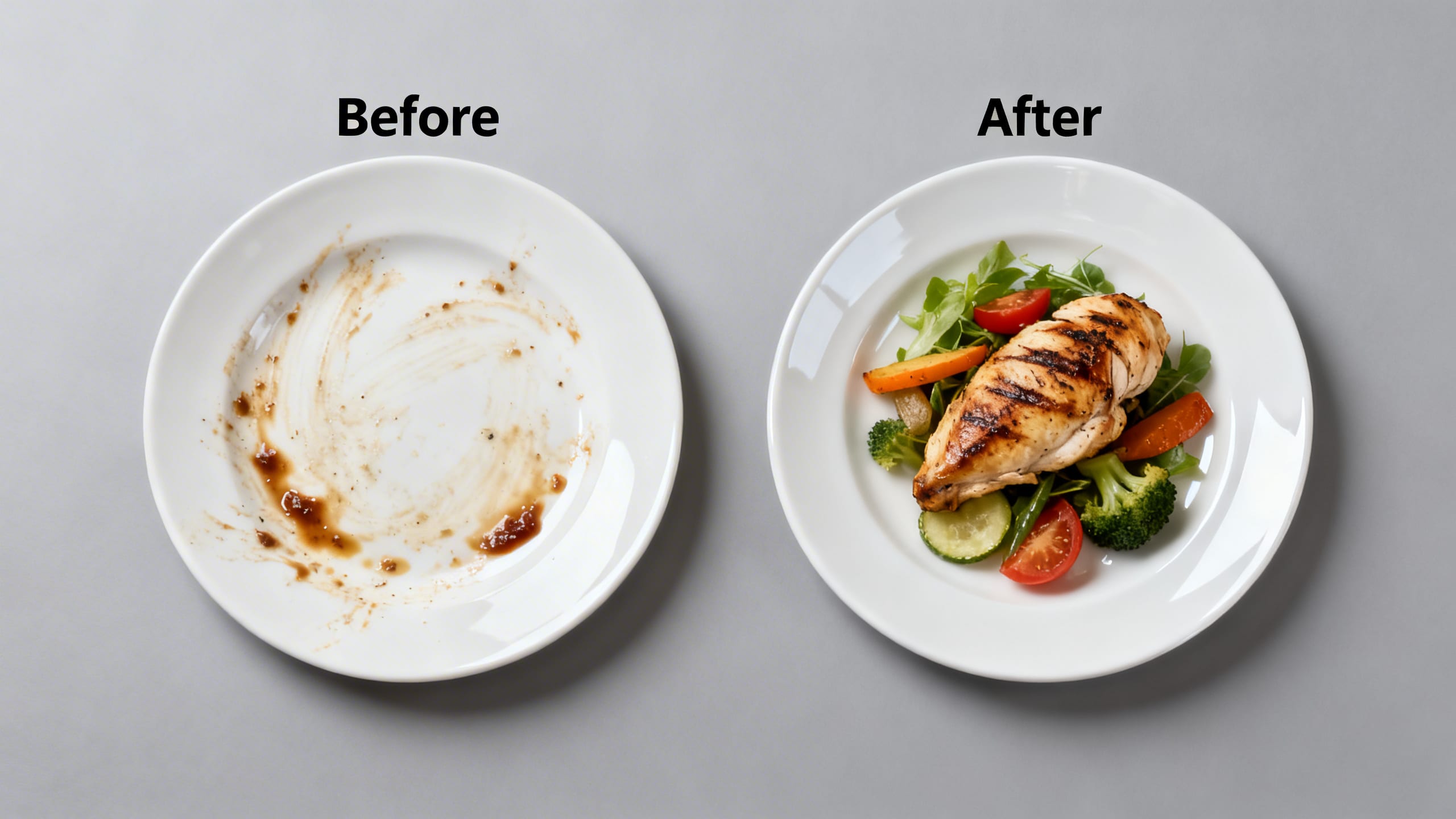 before and after plate comparison