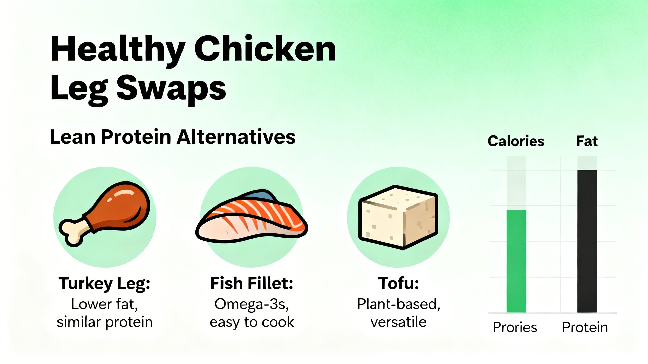 infographic showing healthy chicken leg swaps