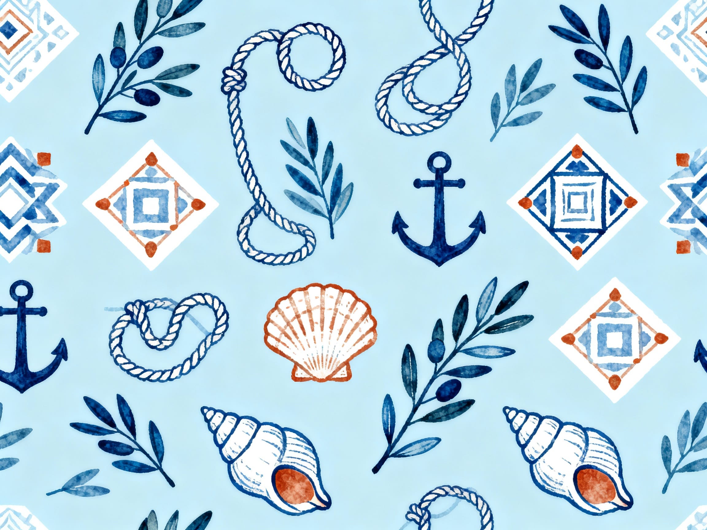 blue mediterranean decorative design png patterns