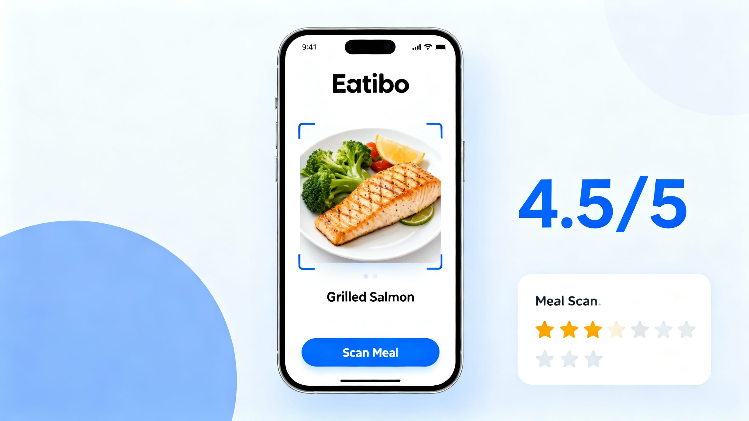 Eatibo app showing a meal scan with ratings