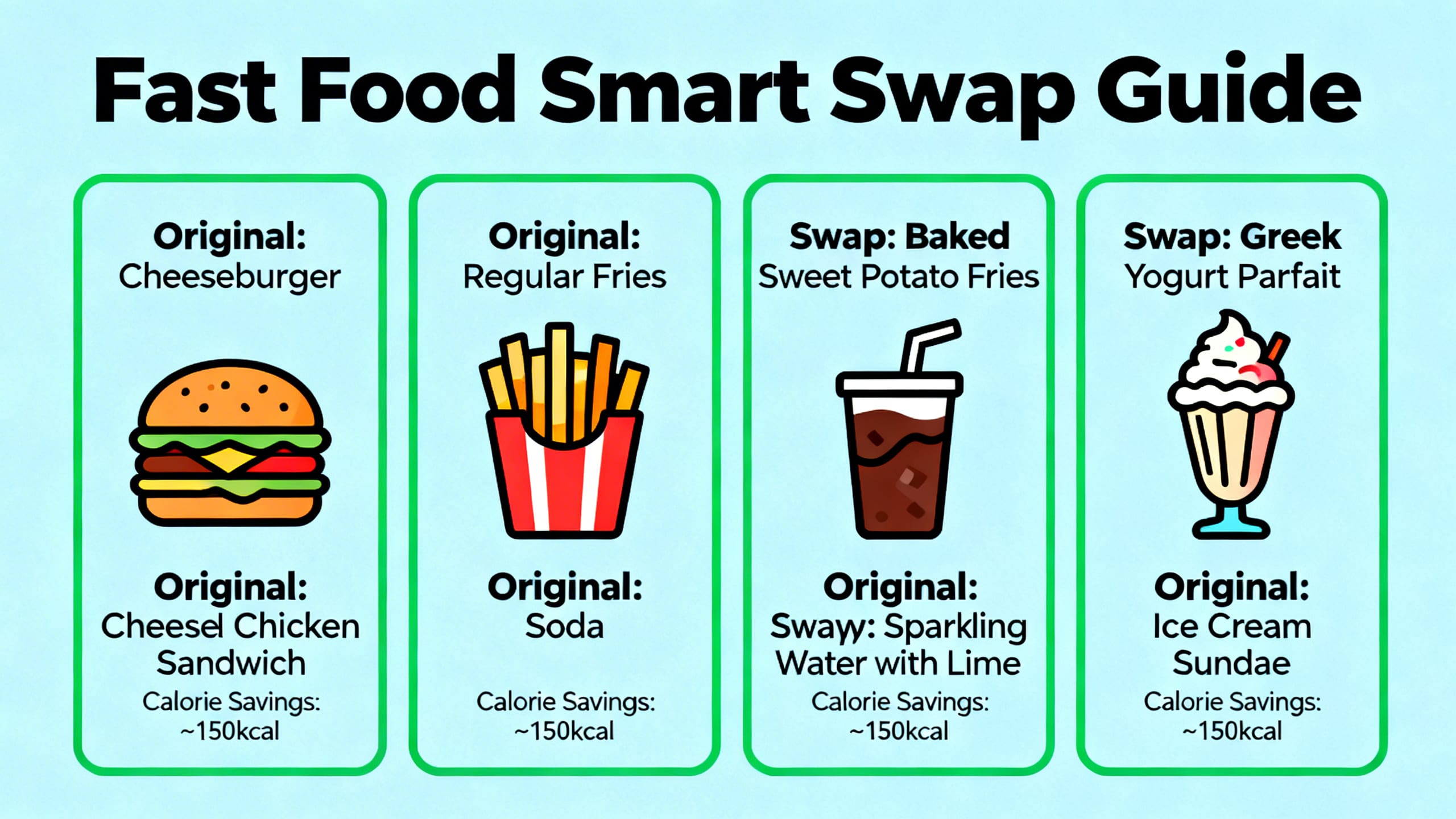 infographic showing fast food smart swap options