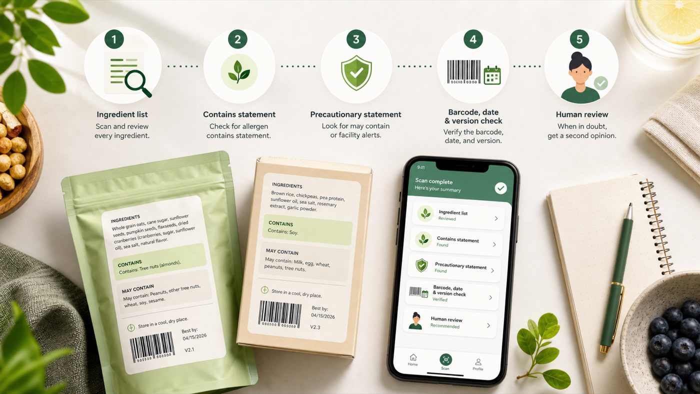 five-step food allergy label scan framework