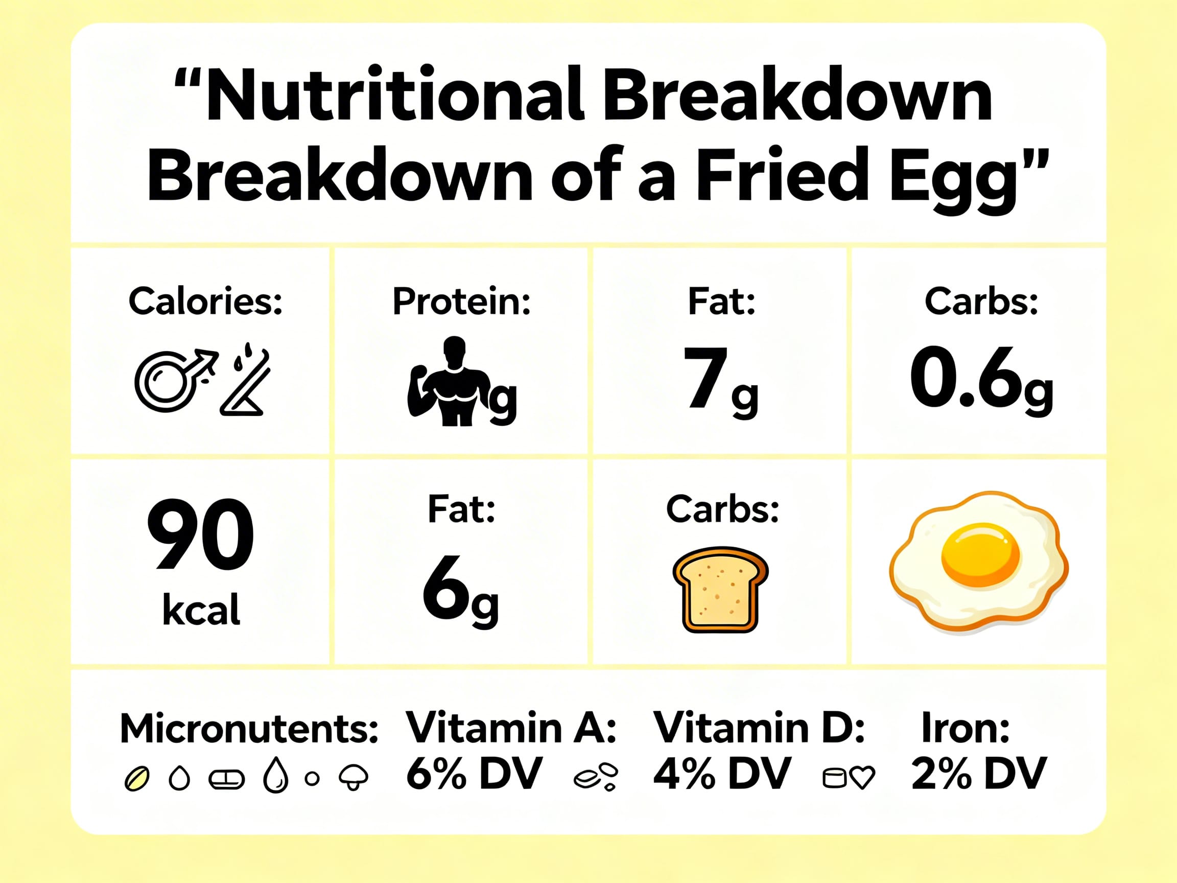 infographic showing nutritional breakdown of a fried egg