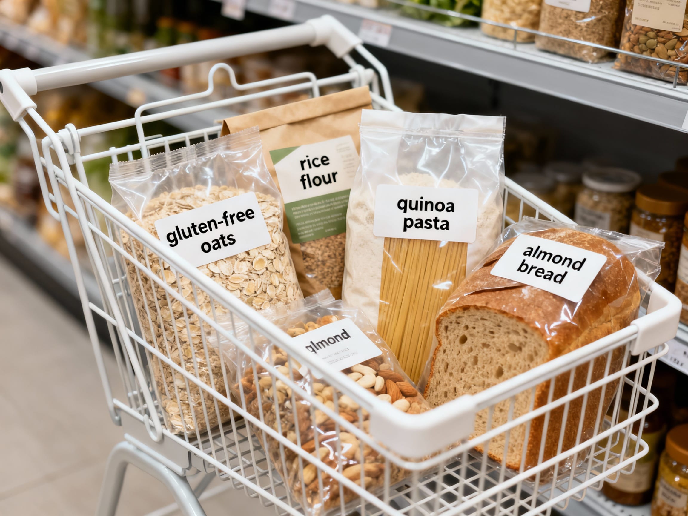 shopping cart with gluten-free products