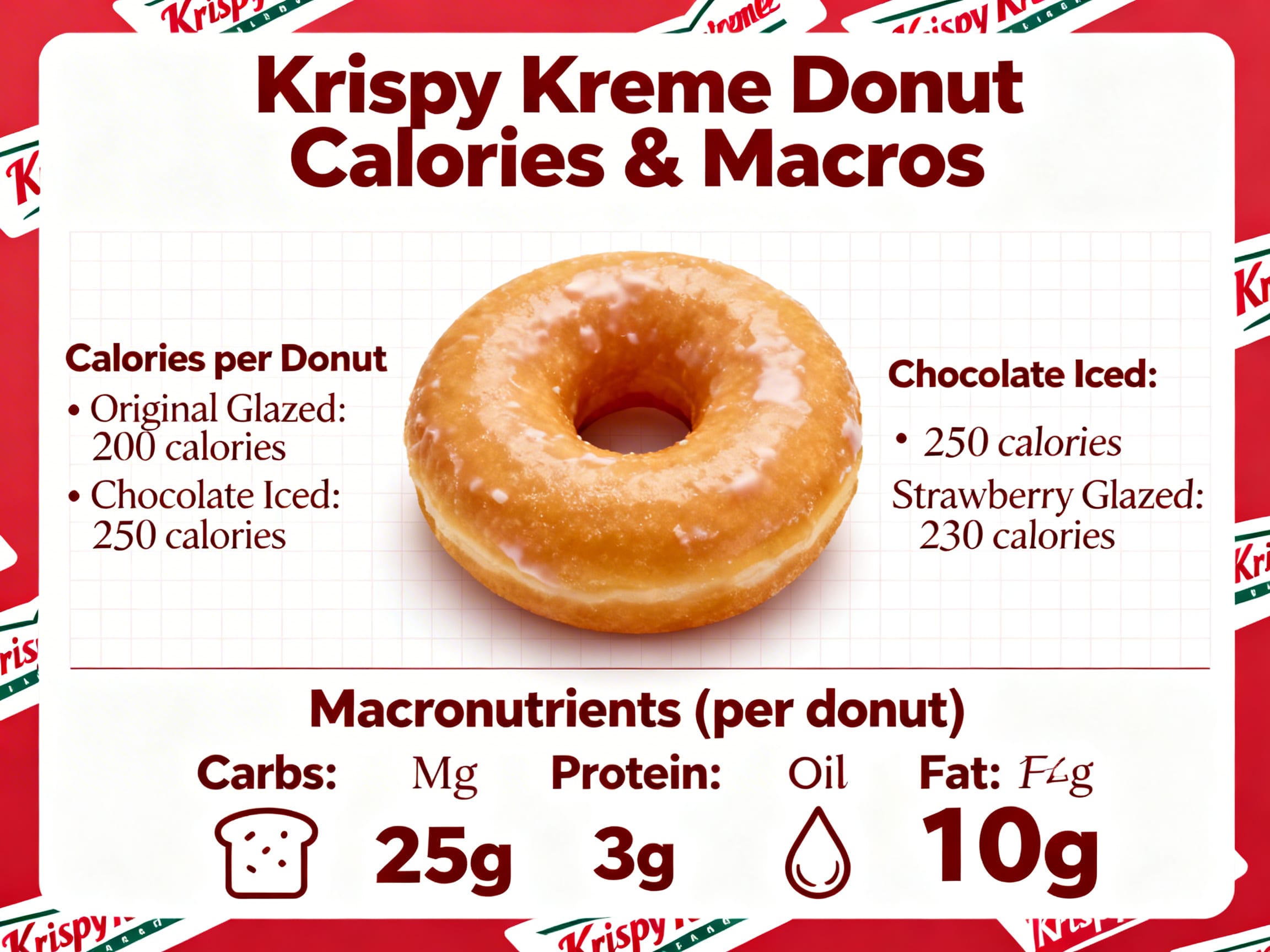 infographic showing Krispy Kreme donut calories and macros