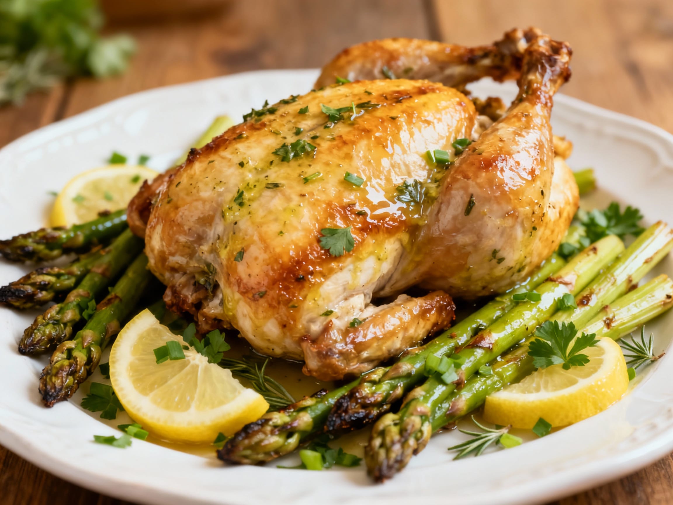 lemon herb baked chicken with asparagus