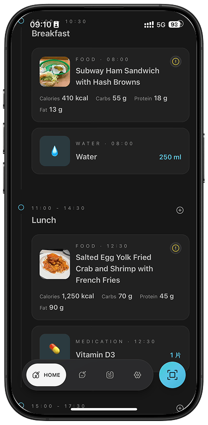 Vista previa de objetivos de peso y nutrición en Eatibo